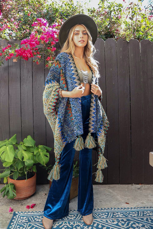 Colorful Crochet Pattern Ruana Sweater