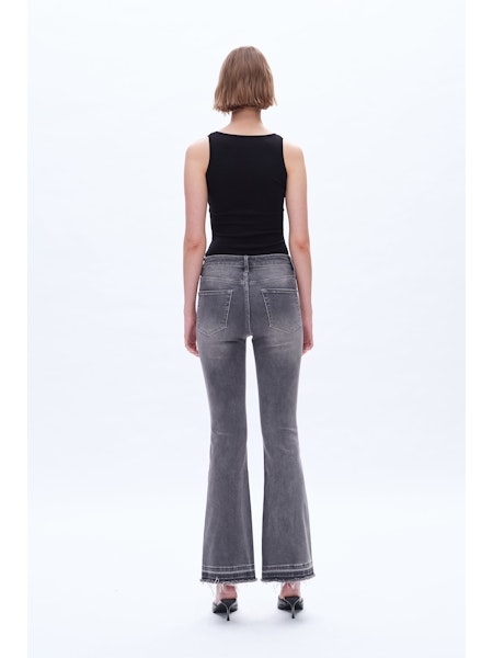 Bayeas Wide Leg Flair Charcoal Jeans