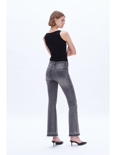 Bayeas Wide Leg Flair Charcoal Jeans