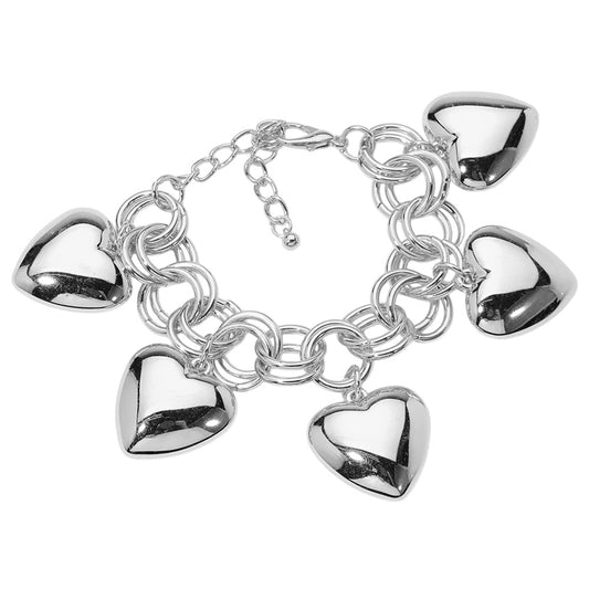 Chunky Heart Charm Bracelet