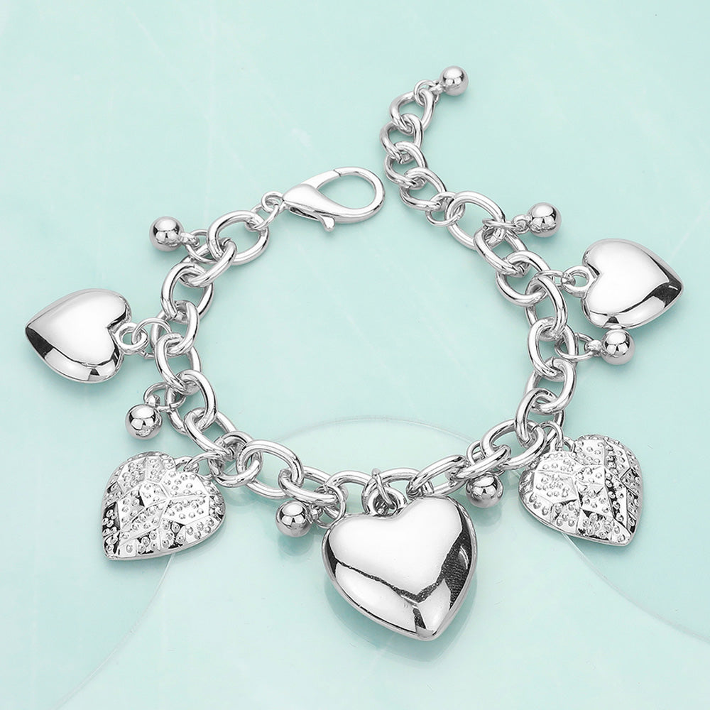 Metal Heart Charm Bracelet