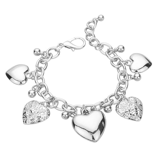 Metal Heart Charm Bracelet