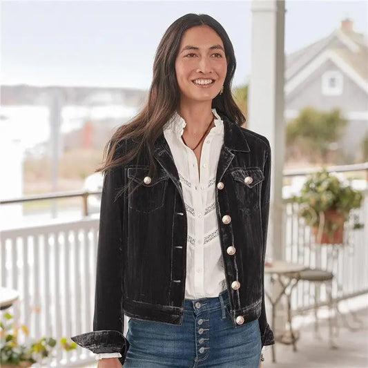 Velvet and Golden Hardware Jacket