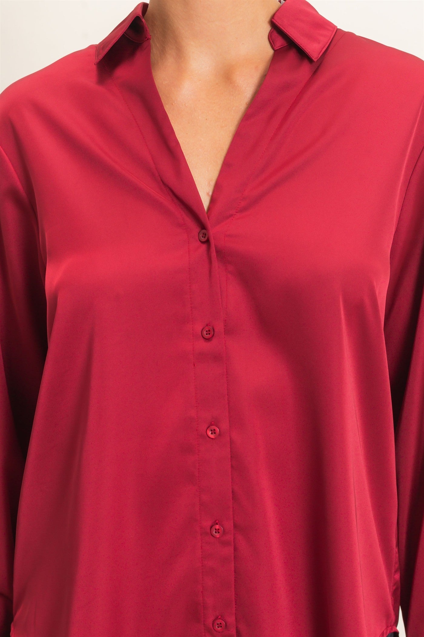 Hyfve / Double Zero Silky Satin Collared Top