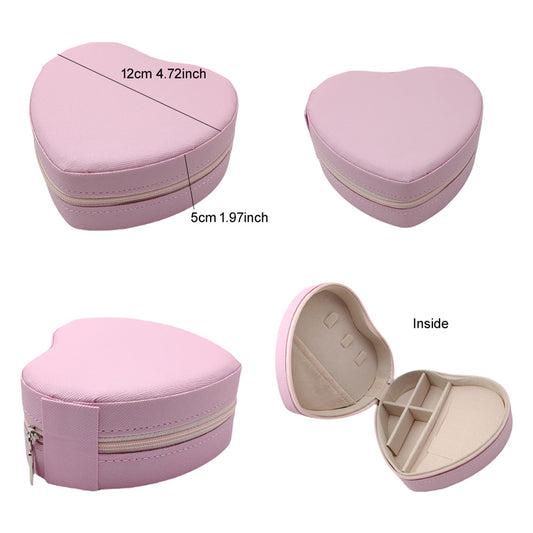 Faux Leather Heart Jewelry Box