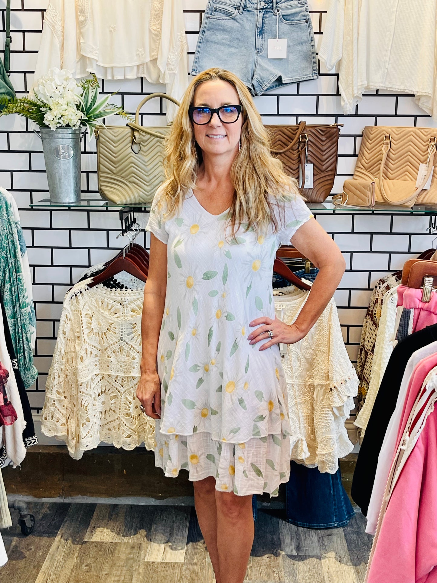 Tempo Paris Cap Sleeve Dress