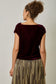 Mystree Velvety Drape Neck Top