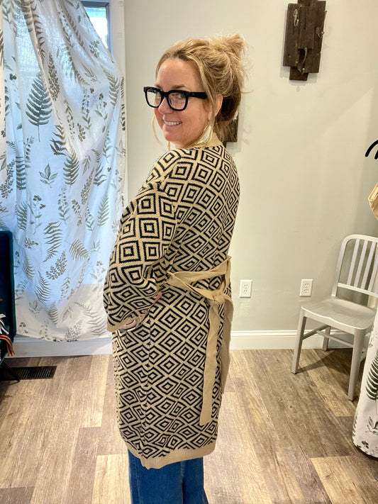 Nekane NKN Geometric Jacquard Cardigan