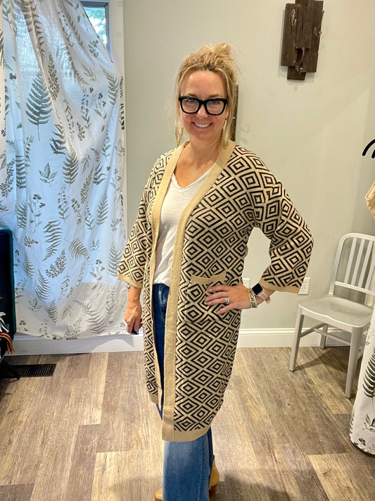 Nekane NKN Geometric Jacquard Cardigan