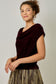 Mystree Velvety Drape Neck Top