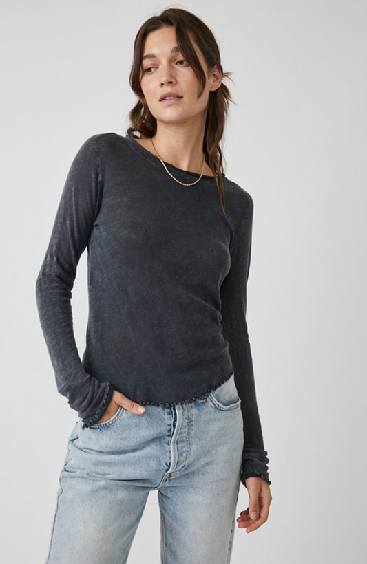 Free People Be My Baby Top - XS BLACK