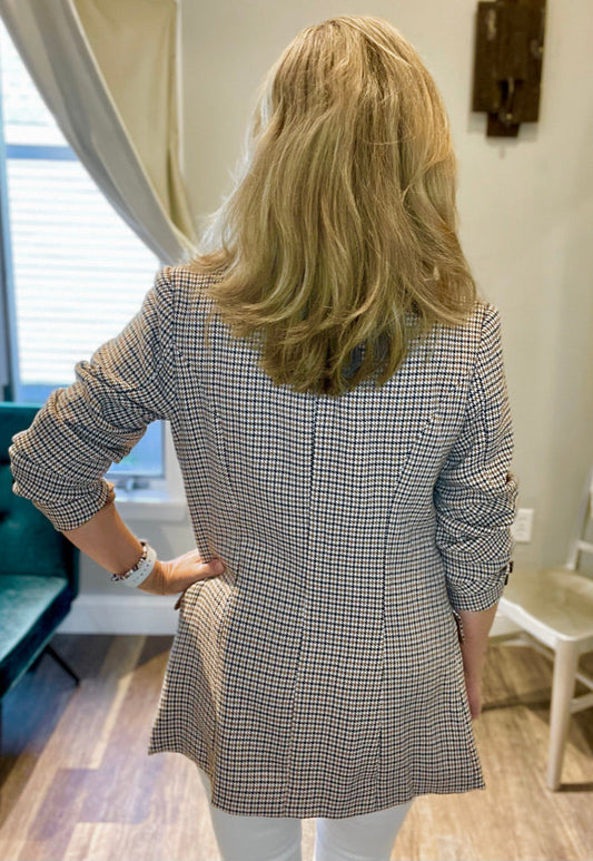 Cezele Plaid Double Breasted Blazer - MEDIUM