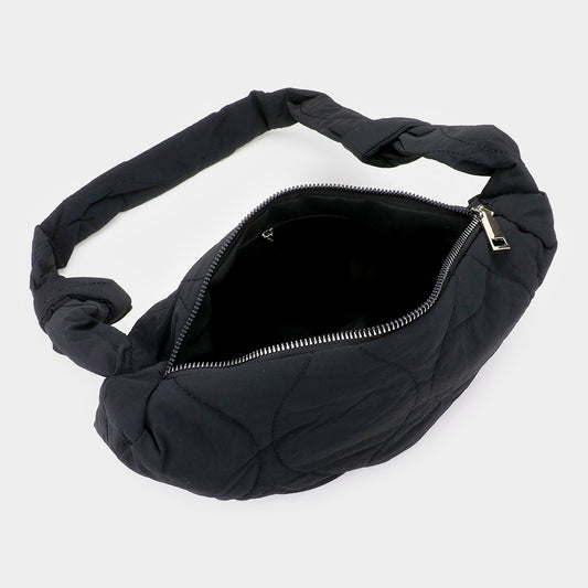 Quilted Puffer Half Moon Tote / Shoulder Bag
