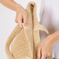Solid Crochet Straw Tote Bag / Beach Bag