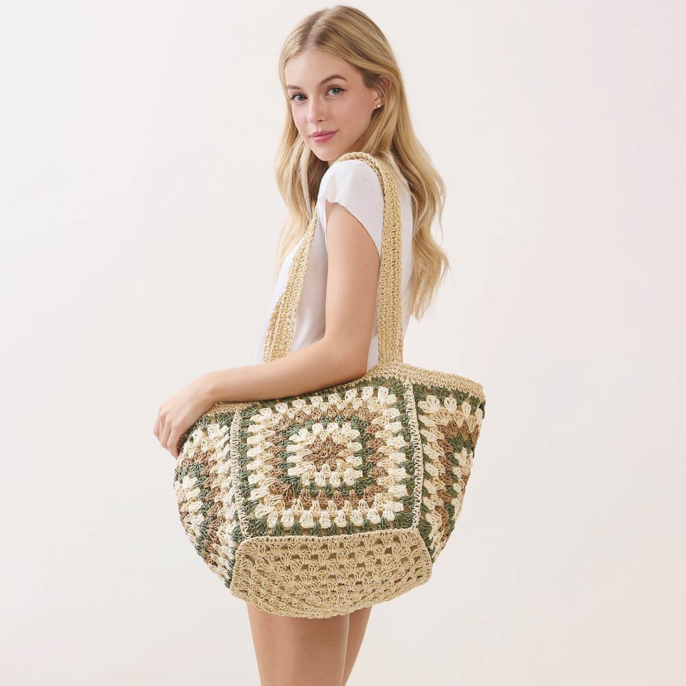 Granny Square Crochet Tote Bag