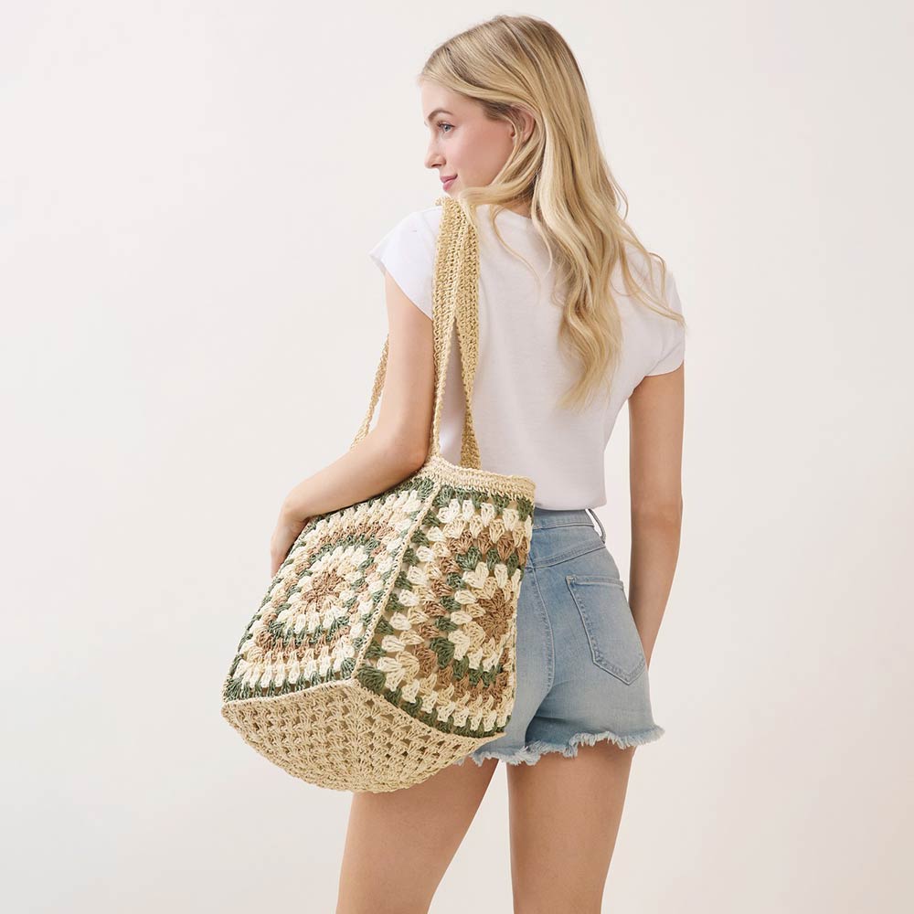 Granny Square Crochet Tote Bag