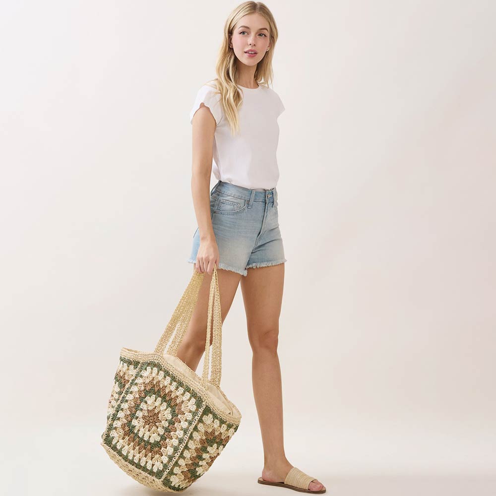 Granny Square Crochet Tote Bag