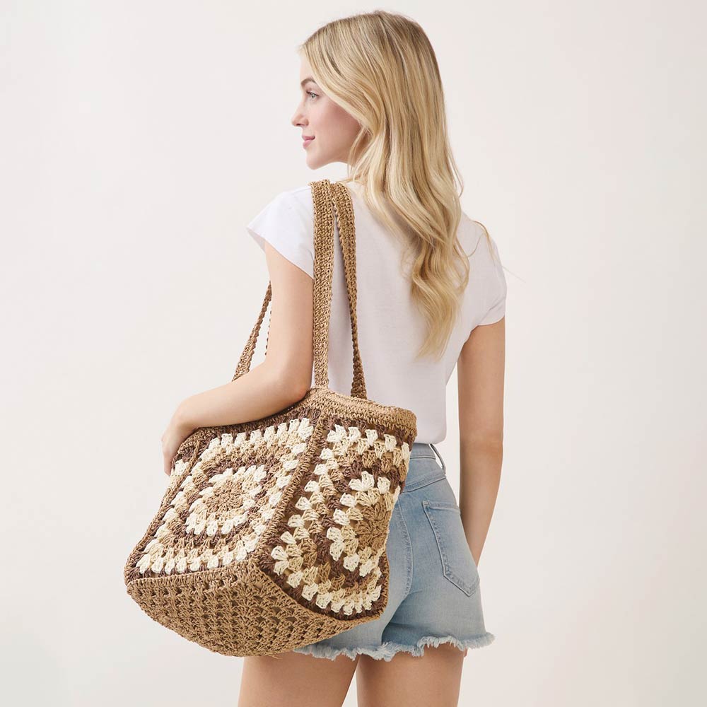 Granny Square Crochet Tote Bag
