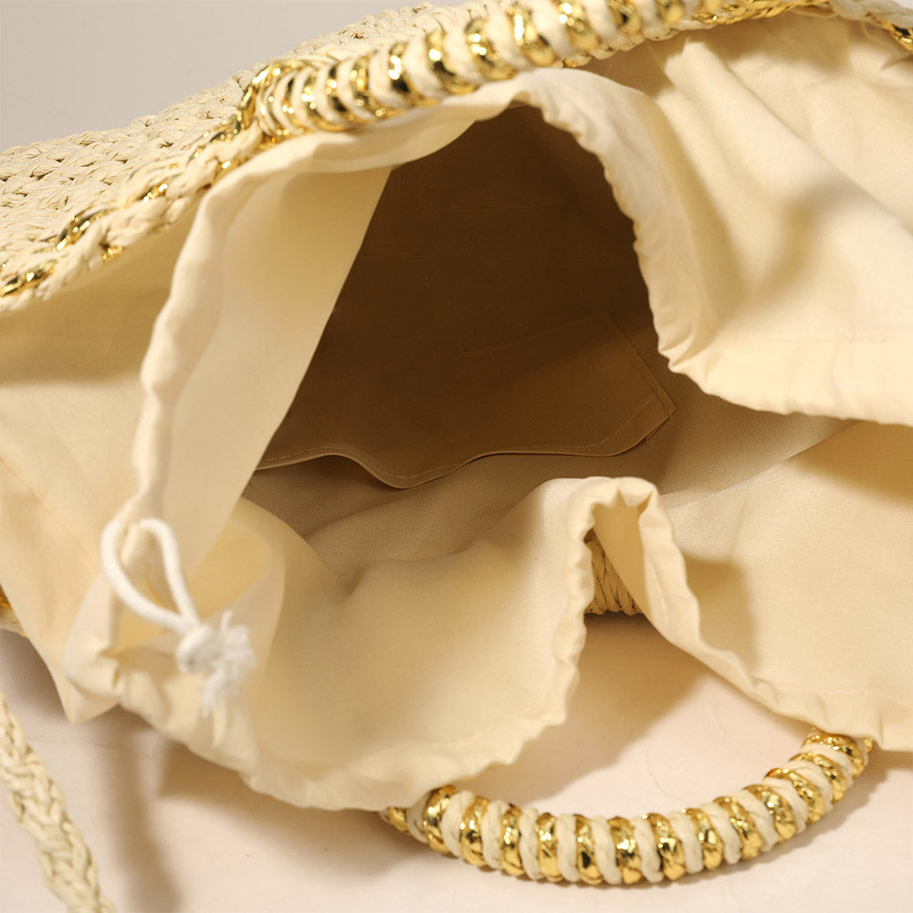 Round Handle Straw Handbag / Crossbody Bag