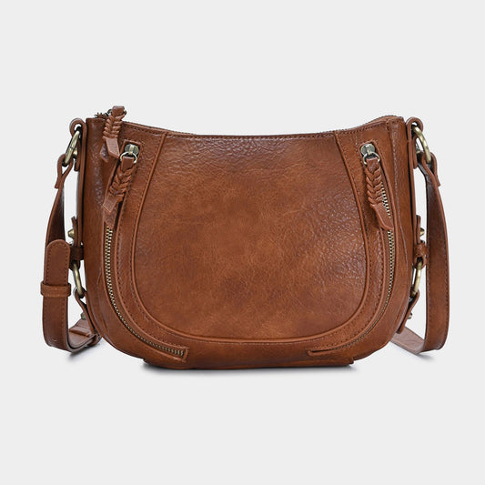 Faux Leather Compact Crossbody Bag