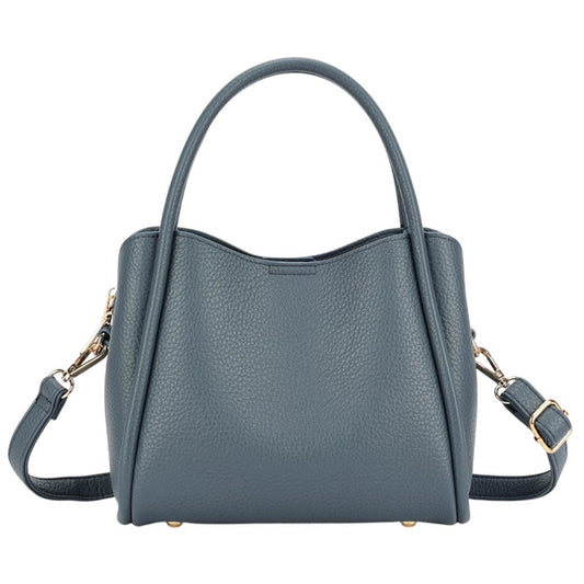 Faux Leather Structured Crossbody Handbag