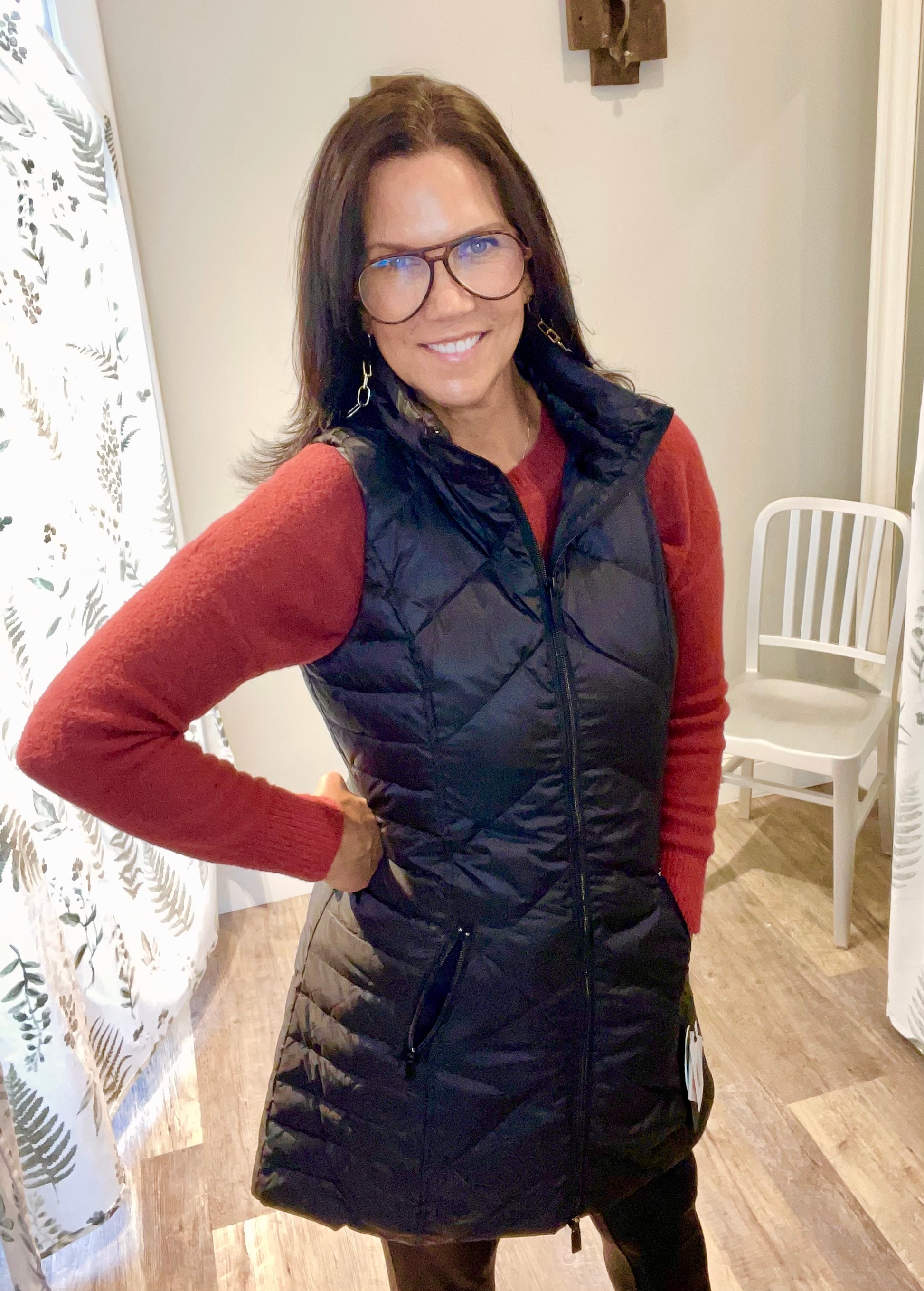 My Anorak Chevron Quilted Vest at Leaf Boutique