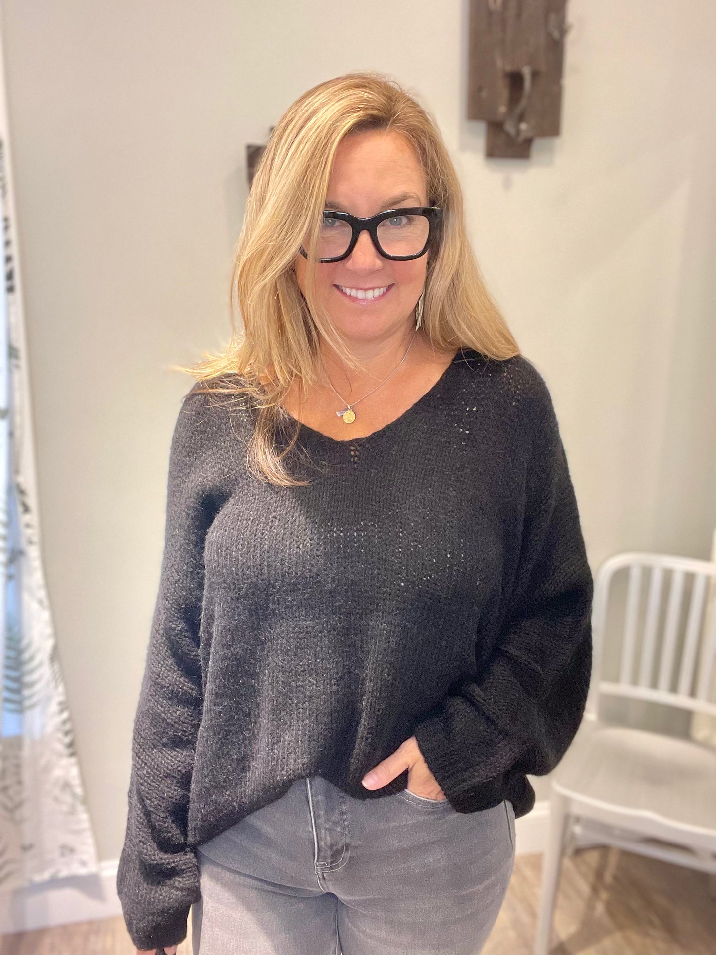 Tempo Paris V Neck Comfy Sweater