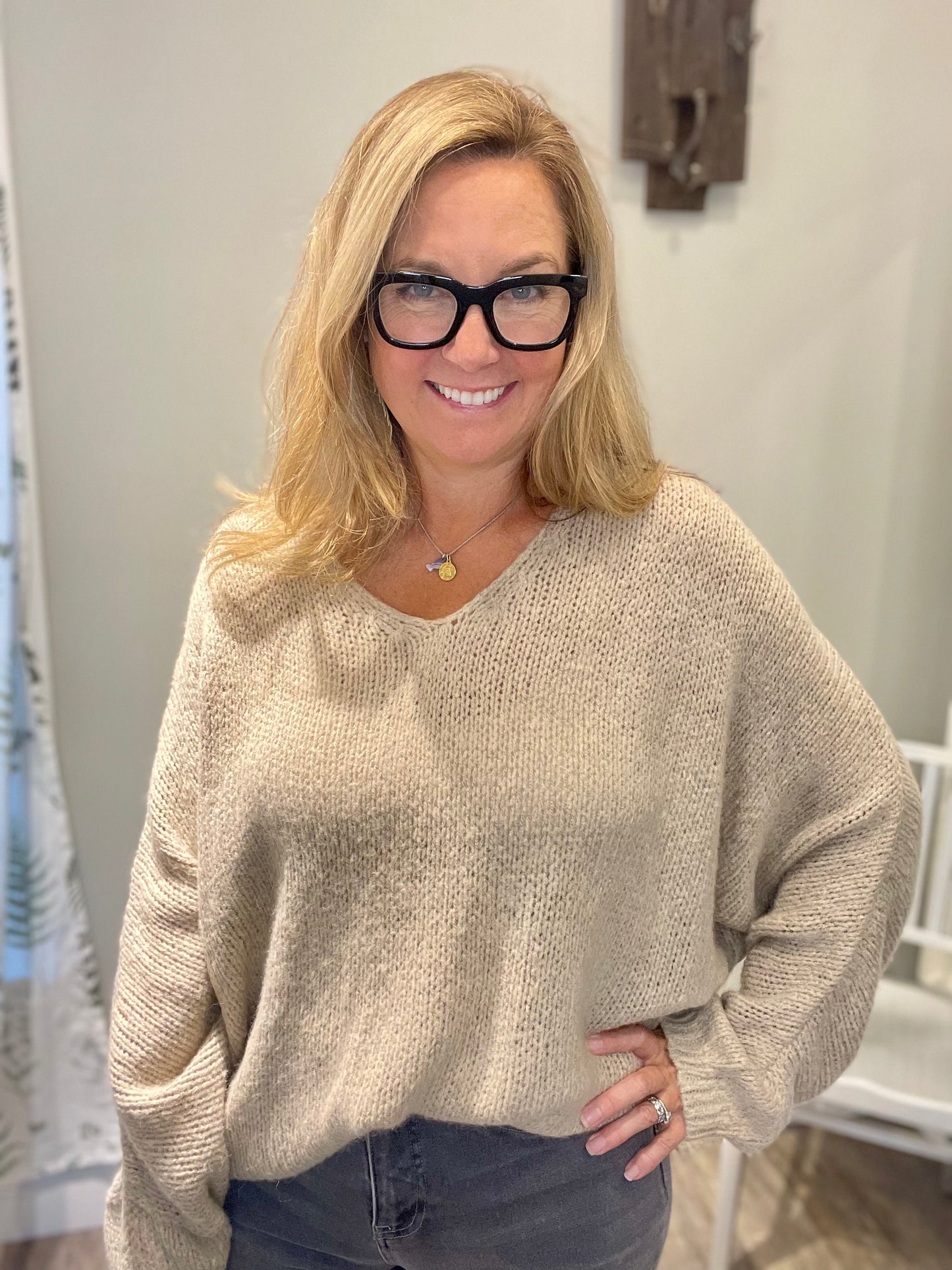 Tempo Paris V Neck Comfy Sweater