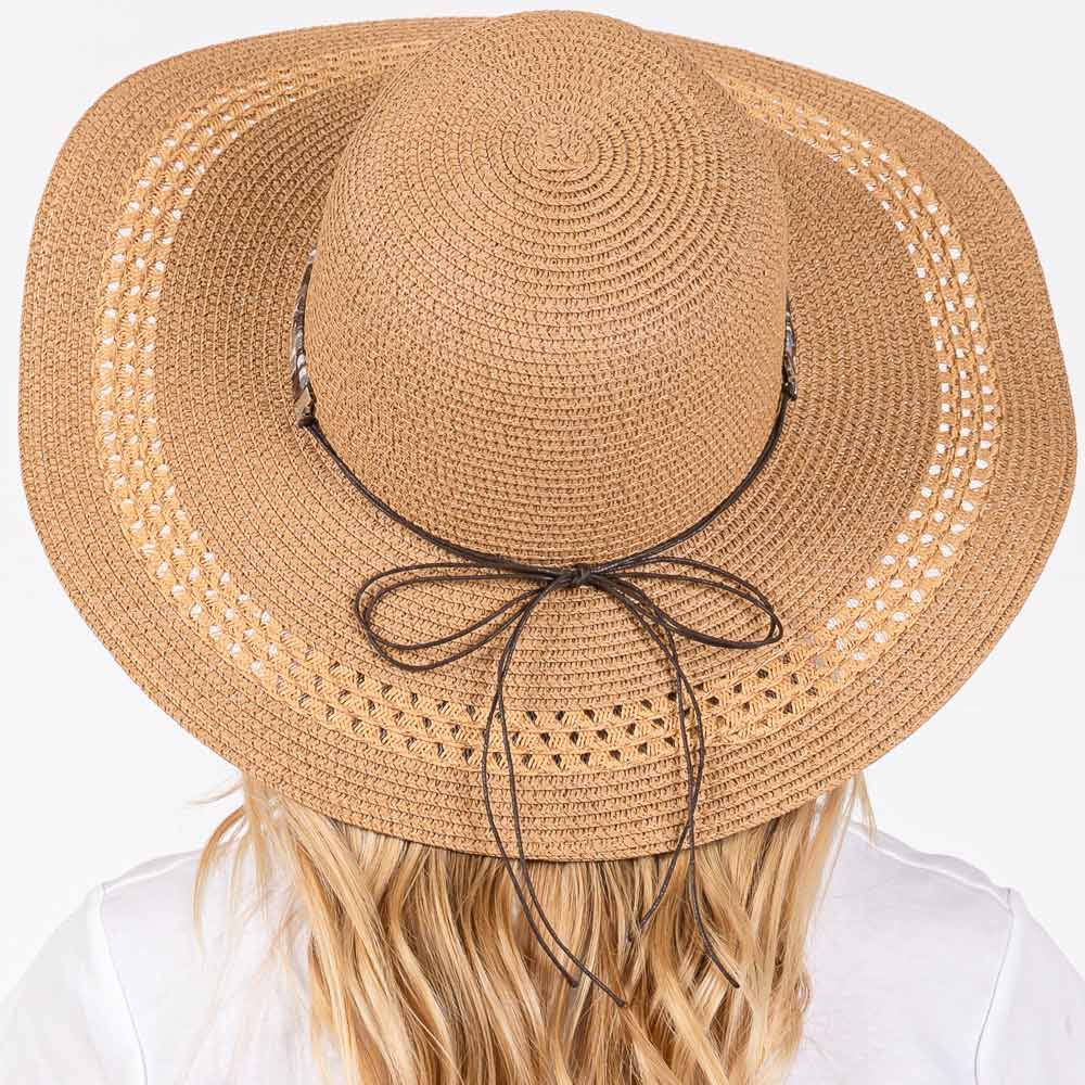 Wide Brim Sun Hat with Evil Eye