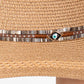 Wide Brim Sun Hat with Evil Eye