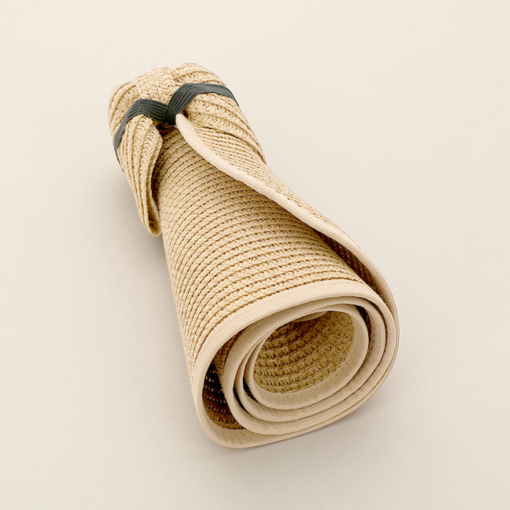 Wide Brim Straw Roll-Up Sun Visor Hat