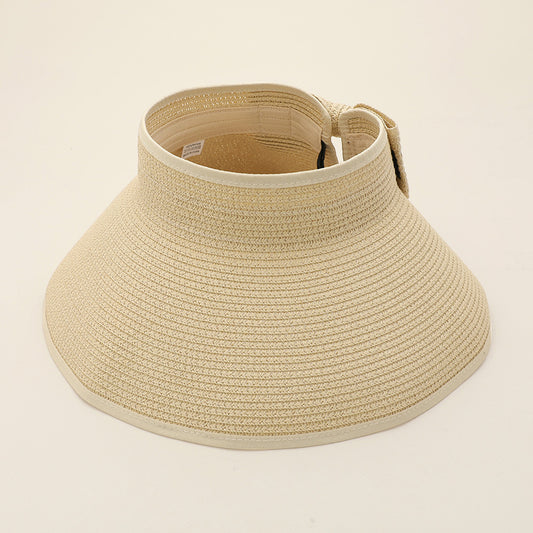 Wide Brim Straw Roll-Up Sun Visor Hat