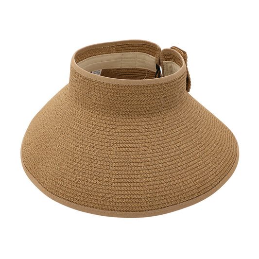 Wide Brim Straw Roll-Up Sun Visor Hat