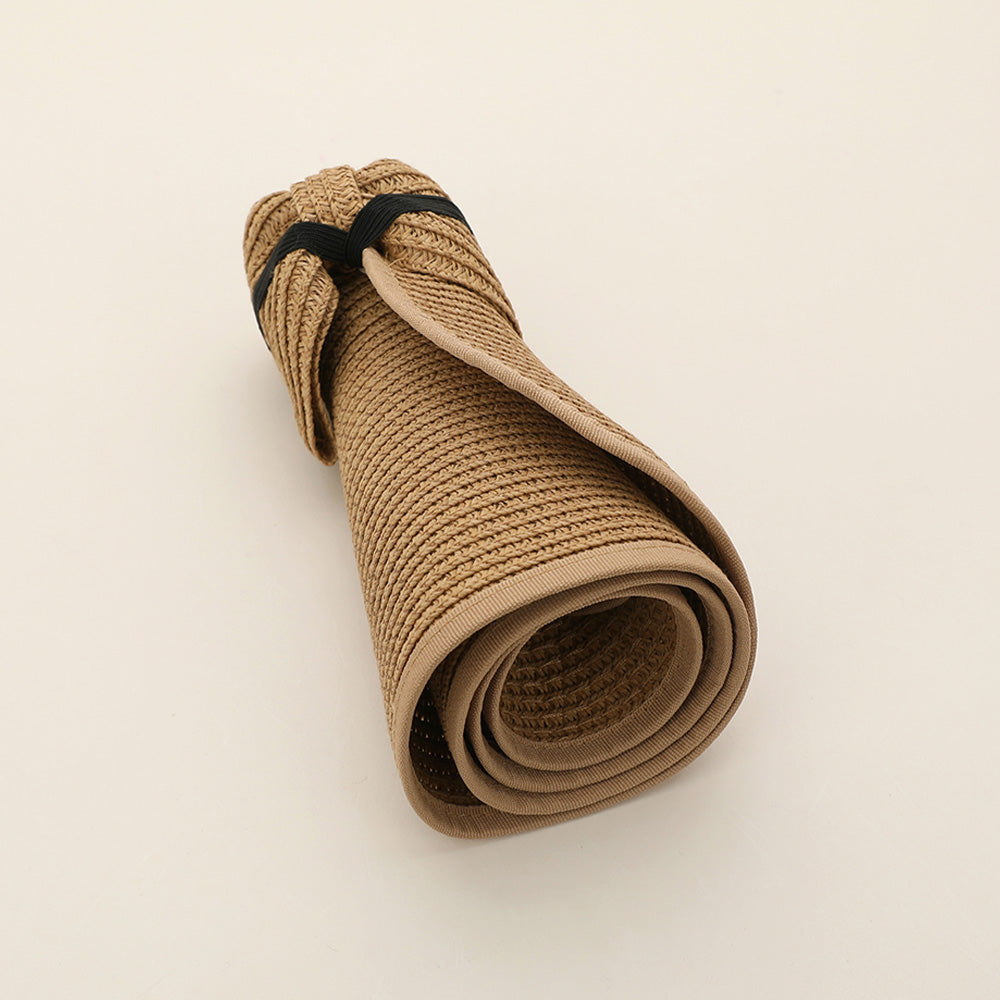 Wide Brim Straw Roll-Up Sun Visor Hat