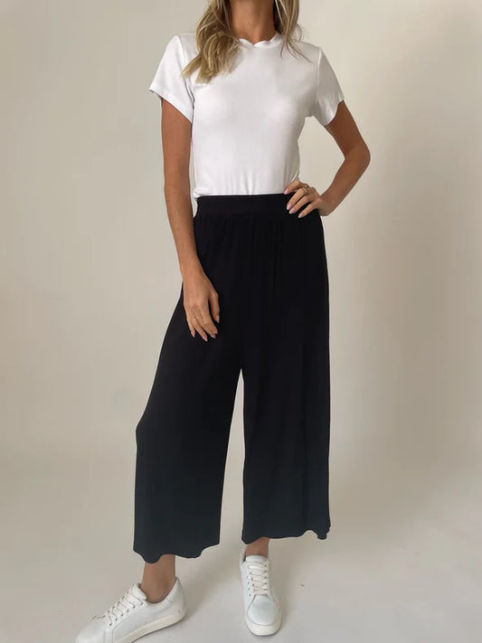 Six FiftyHigh Waisted Ribbed Culotte Pants