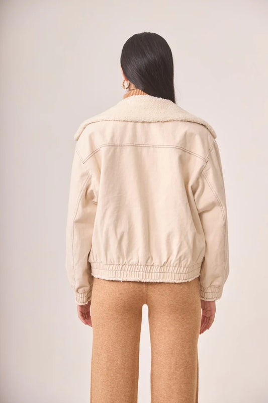 Nakane Denim Jacket with Sheepskin Collar