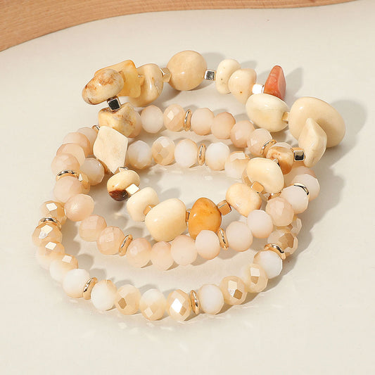 Natural Stone Stretch Multi Layered Bracelet