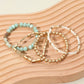 Metal Faceted Beaded Stretch Layered Bracelets