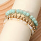 Metal Faceted Beaded Stretch Layered Bracelets