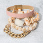 Druzy Accented Bead Stretch Layered Bracelets