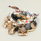 Boho Evil Eye and Charms Beaded Bracelet Set