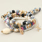 Boho Sea Shell Charm Pearl Beaded Bracelet Set