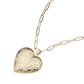 Textured Heart Locket Necklace