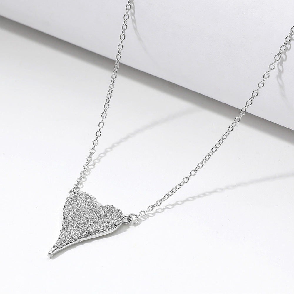 Stone Pave Heart Pendant Necklace