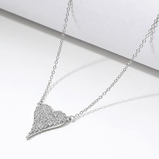 Stone Pave Heart Pendant Necklace