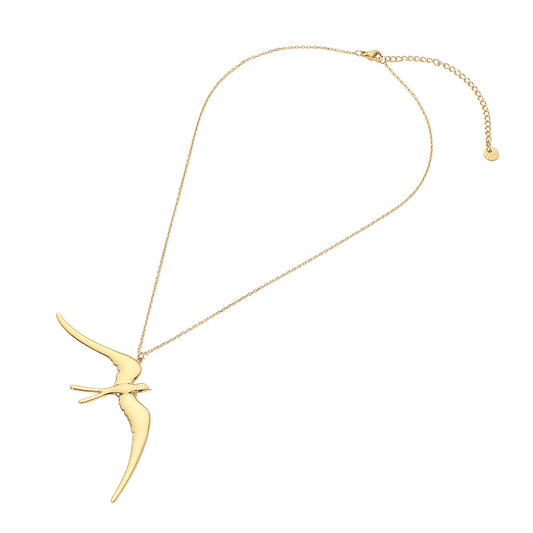 Stainless Steel Flying Swallow Bird Necklace