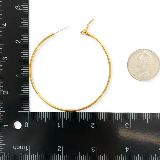 Golden Skinny Hoop Earrings