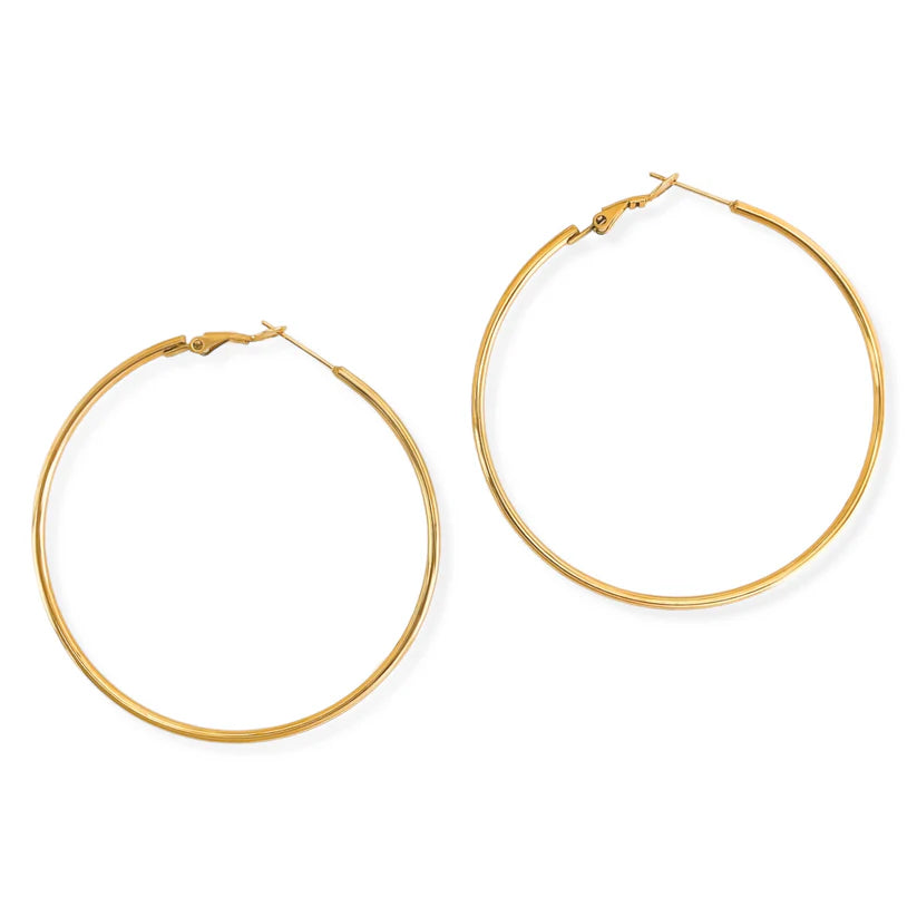 Golden Skinny Hoop Earrings