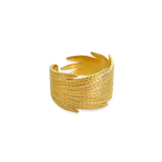 Golden Feather Ring