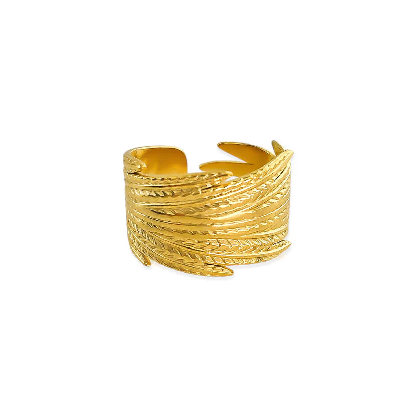 Golden Feather Ring